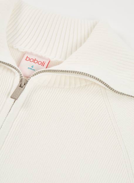 Cardigan fille col montant Blanc 3 - vertbaudet enfant 