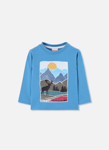 T-shirt garçon maille imprimé cerf Gris 2 - vertbaudet enfant 