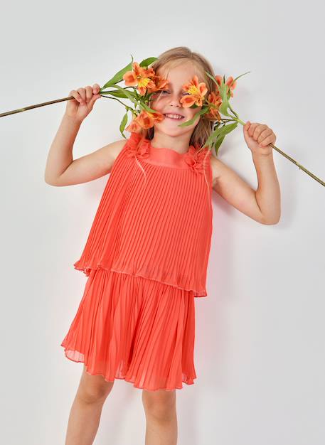 Short en mousseline fille Rouge 1 - vertbaudet enfant 