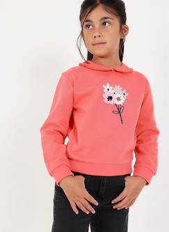 Sweat-shirt molleton fille imprimé fleurs  - vertbaudet enfant