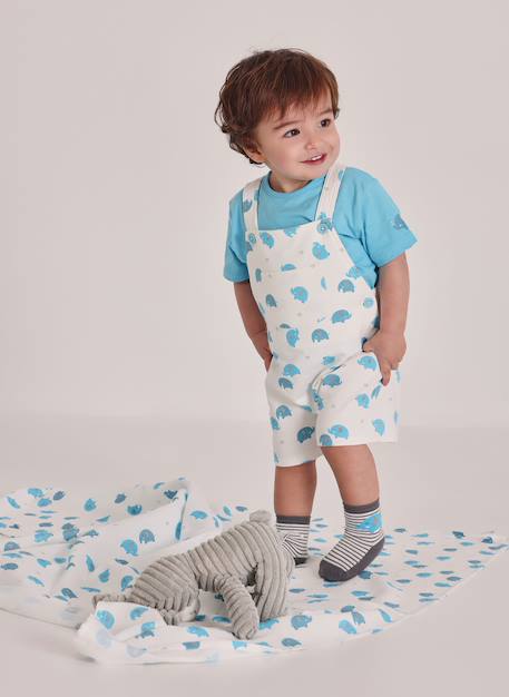 Bébé-Ensemble-Ensemble bébé salopette imprimé coton