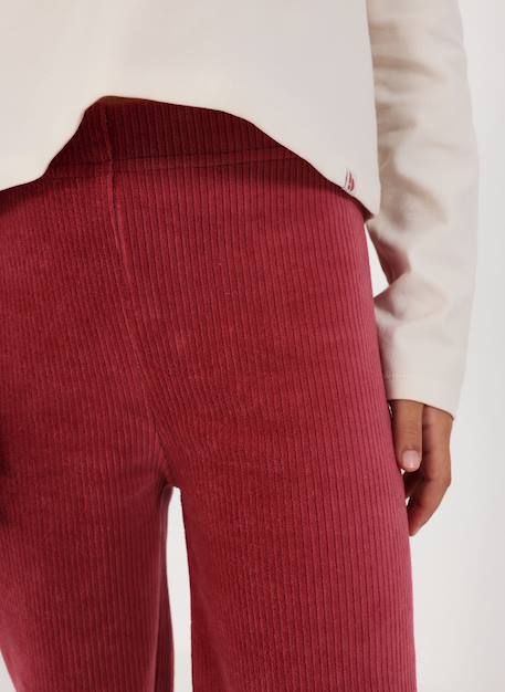 Pantalon fille en velours cotelé Grenat 2 - vertbaudet enfant 