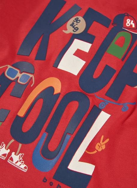 T-shirt en maille garçon imprimé keep cool Grenat 4 - vertbaudet enfant 