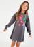 Robe fille en maille imprimé Gris 1 - vertbaudet enfant 