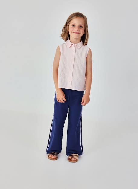 Pantalon fille Bleu 1 - vertbaudet enfant 