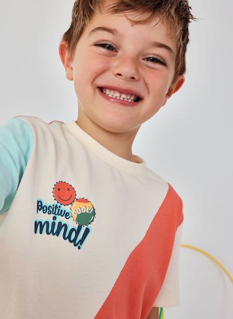 T-shirt enfant coton block Orange 1 - vertbaudet enfant 
