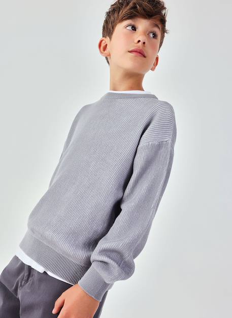 Pull en coton pour enfant Gris 1 - vertbaudet enfant 