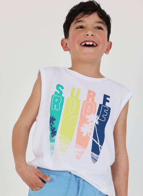 T-shirt à manches courtes en coton Blanc 1 - vertbaudet enfant 