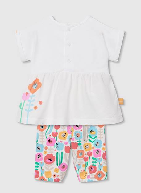 Ensemble coton imprimé floral pour bébé Blanc 4 - vertbaudet enfant 