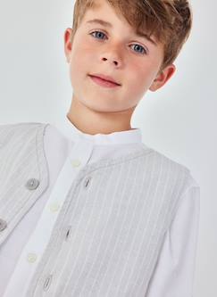 -Gilet enfant en lin rayé