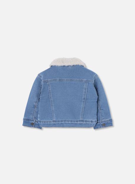 Veste garçon denim maille avec col molleton Bleu 3 - vertbaudet enfant 