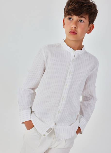 Garçon-Chemise-Chemise en lin rayée
