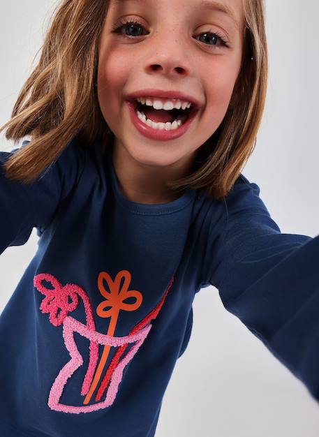 Fille-T-shirt, sous-pull-T-shirt fille manches longues coton