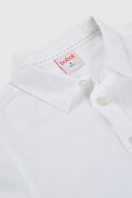 Chemise en lin  pour garçon Blanc 3 - vertbaudet enfant 