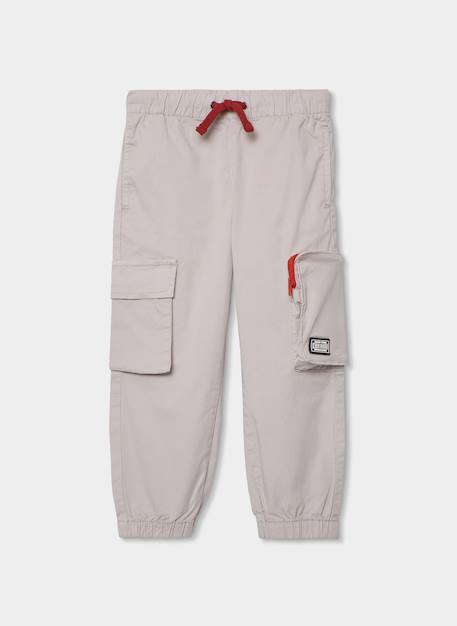 Pantalon enfant coton élastique Beige 2 - vertbaudet enfant 