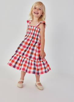 -Robe en popeline à carreaux