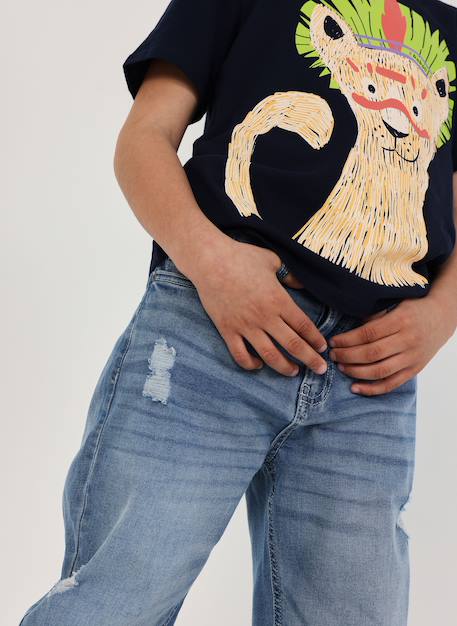 Pantalon enfant denim Bleu 3 - vertbaudet enfant 