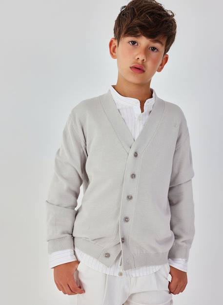 Cardigan à boutons Marron 1 - vertbaudet enfant 