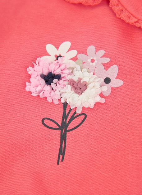 Sweat-shirt fille imprimé fleurs Pink 4 - vertbaudet enfant 