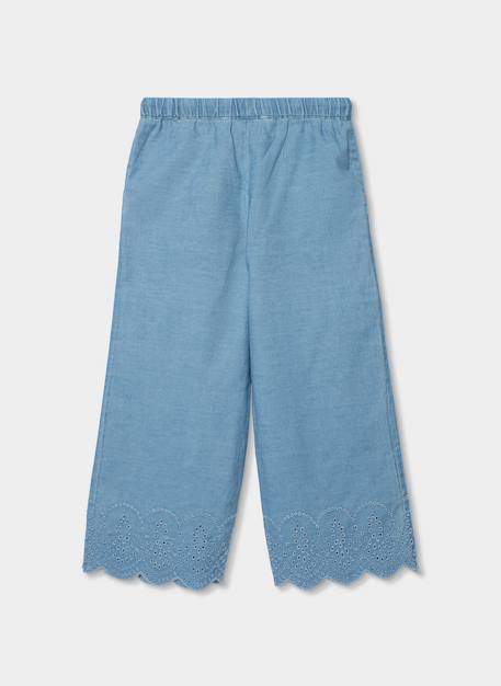 Pantalon en denim à lacets Bleu 3 - vertbaudet enfant 