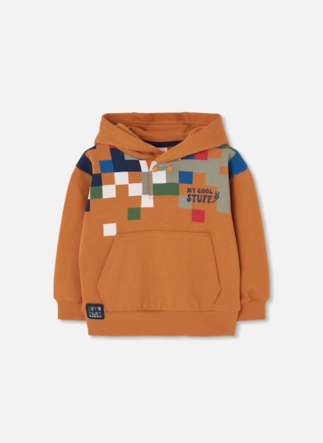 Ensemble garçon molleton imprimé pixels Marron 4 - vertbaudet enfant 