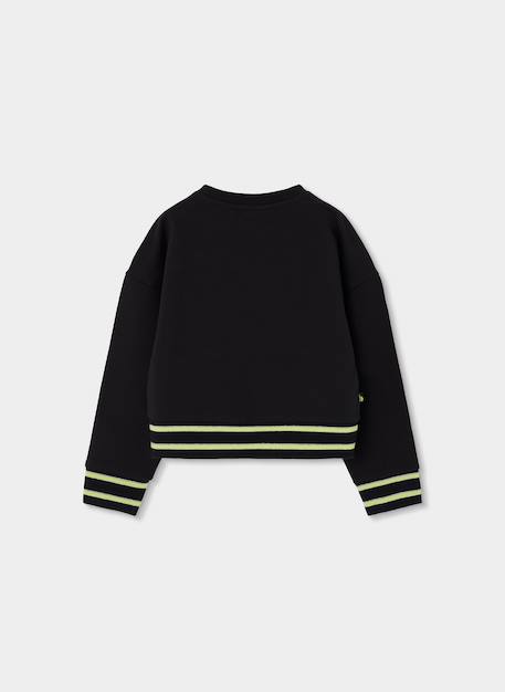 Sweatshirt pour fille Noir 3 - vertbaudet enfant 