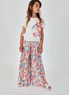 Pantalon fille imprimé feuilles évasé  - vertbaudet enfant