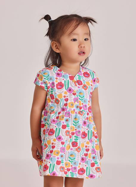 Bébé-Robe bébé en tricot imprimé fleurs