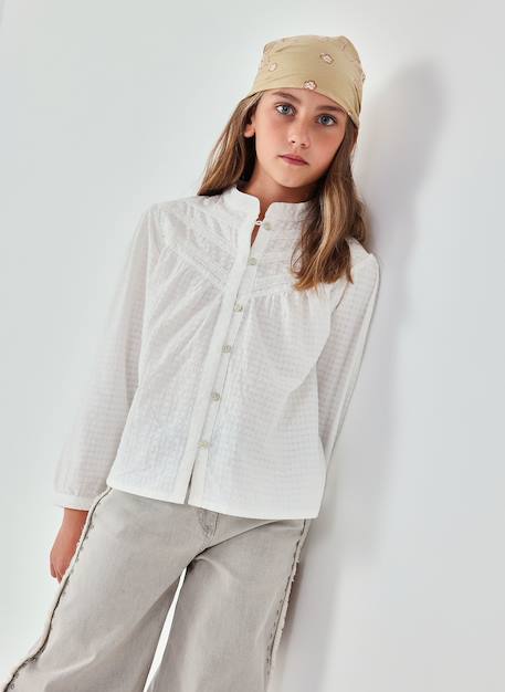 Chemise fille coton Blanc 1 - vertbaudet enfant 