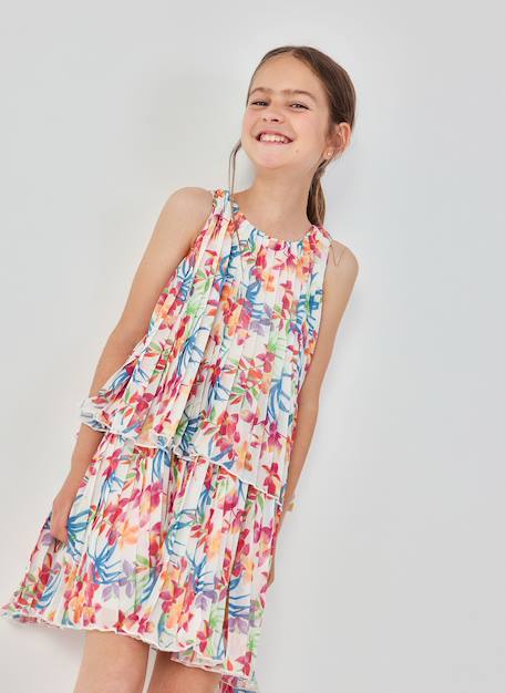 Fille-Robe-Robe imprimée feuilles