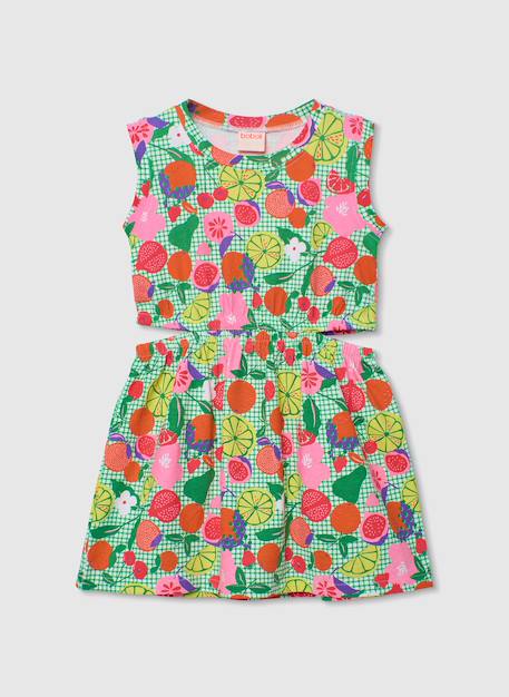 Fille-Robe-Robe en maille imprimée fruits