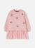 Robe fille molleton et tulle brodé fleurs Pink 3 - vertbaudet enfant 