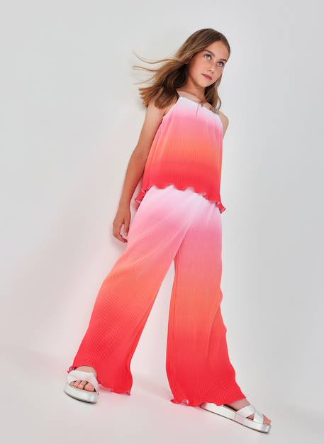 Pantalon fille en mousseline Rose 1 - vertbaudet enfant 