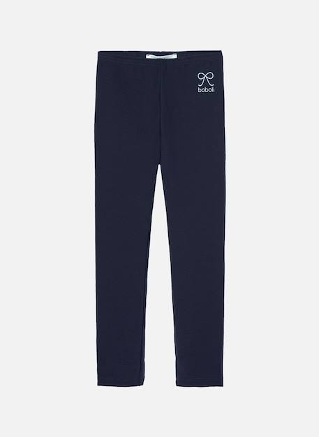 Legging fille en maille avec noeud Bleu 1 - vertbaudet enfant 