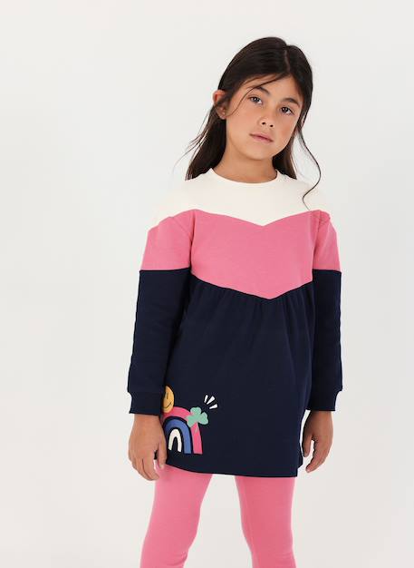 Ensemble fille en maille imprimé Bleu 1 - vertbaudet enfant 