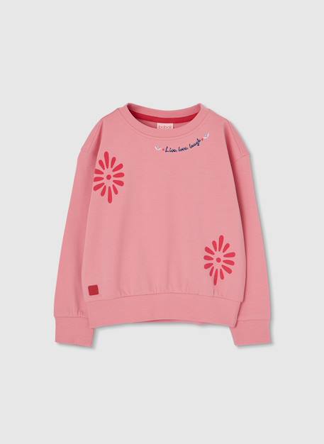 Sweat-shirt fille en coton Orange 3 - vertbaudet enfant 