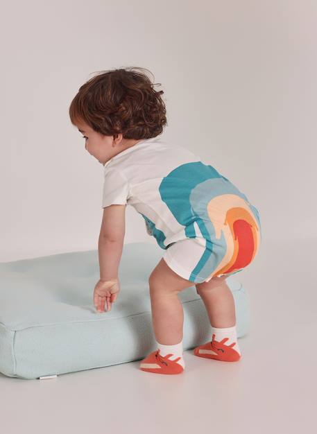Barboteuse en coton imprimé Blanc 2 - vertbaudet enfant 