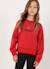 Sweat-shirt fille en molleton broderie chien Grenat 2 - vertbaudet enfant 
