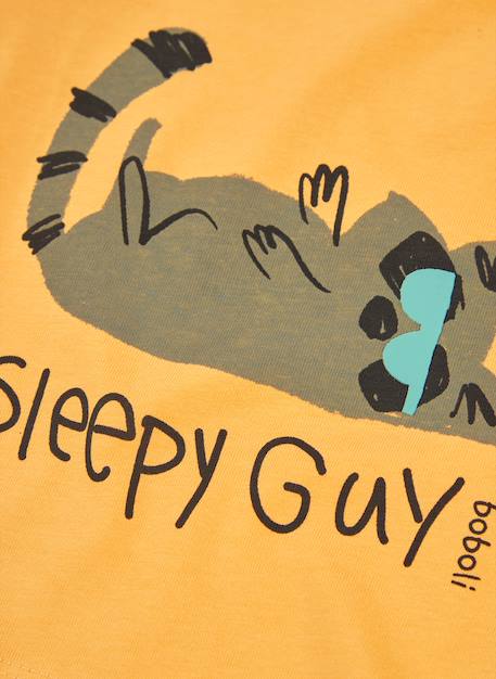T-shirt en maille garçon imprimé chat Jaune 4 - vertbaudet enfant 