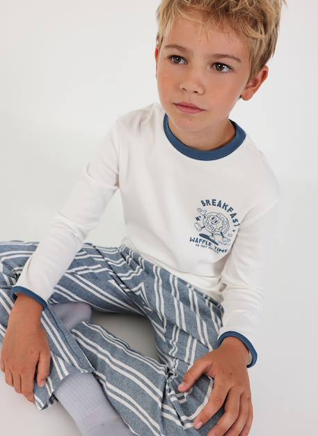 Pyjama maille garçon et imprimé Bleu 1 - vertbaudet enfant 