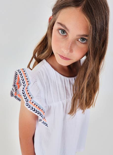 Blouse fille Blanc 1 - vertbaudet enfant 