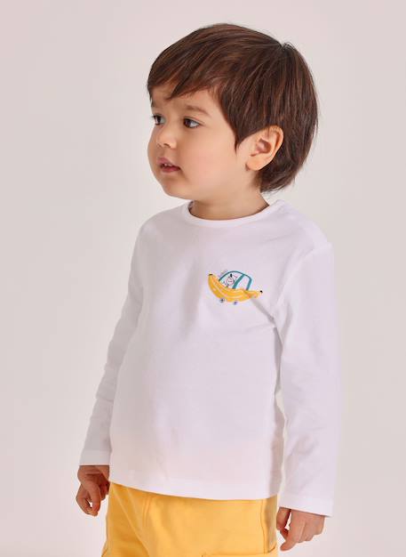 T-shirt bébé en maille de coton Blanc 1 - vertbaudet enfant 