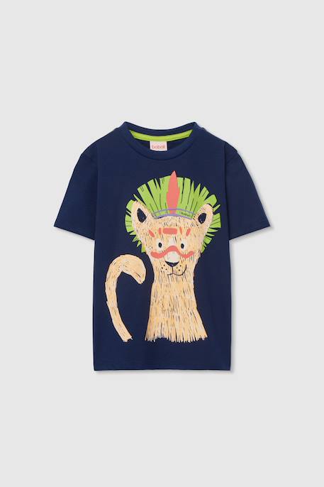 T-shirt garçon coton lion Bleu 2 - vertbaudet enfant 