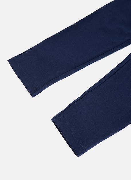 Legging fille en maille avec noeud Bleu 4 - vertbaudet enfant 