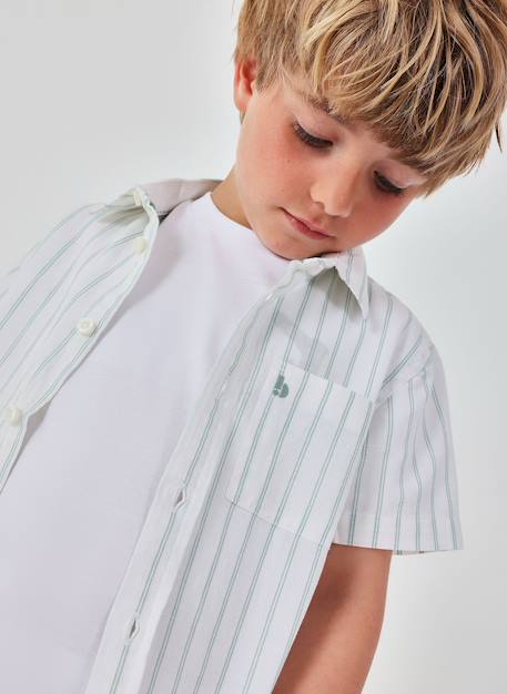 Garçon-Chemise-Chemise en lin rayé