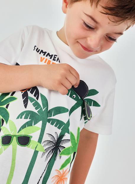 T-shirt enfant imprimé palmier Blanc 1 - vertbaudet enfant 