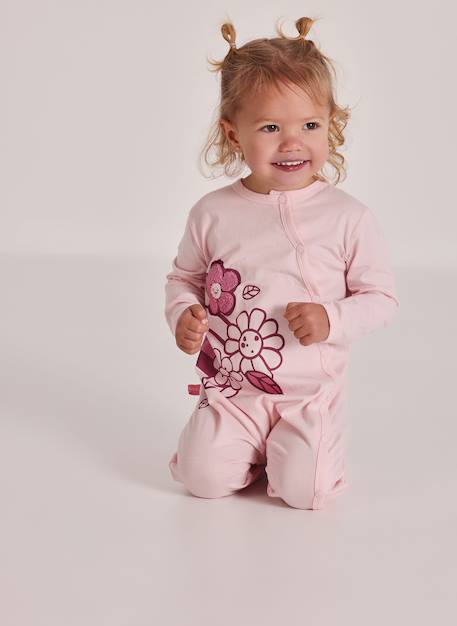 Pyjama bébé en coton Rose 1 - vertbaudet enfant 