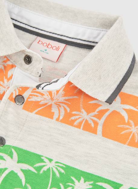 Polo en coton imprimé pour garçon Gris 3 - vertbaudet enfant 