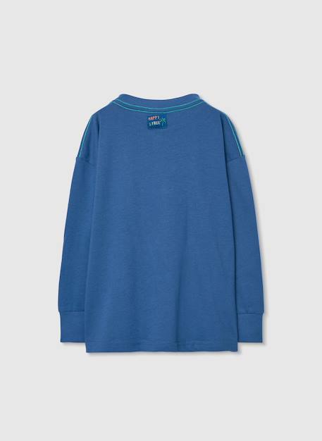 T-shirt enfant en coton à manches longues  coton Bleu 3 - vertbaudet enfant 
