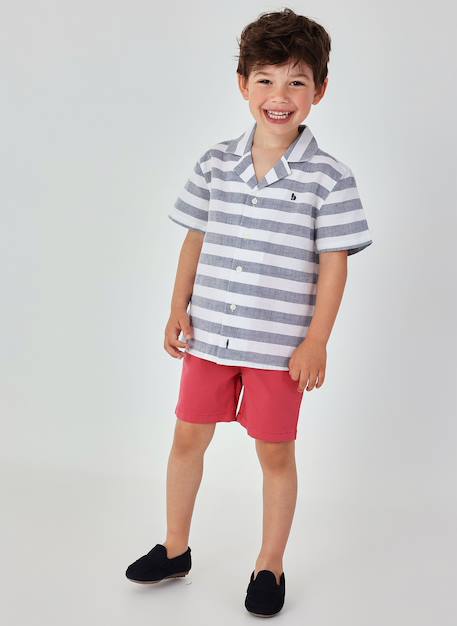 Bermuda en coton garçon Rose 1 - vertbaudet enfant 